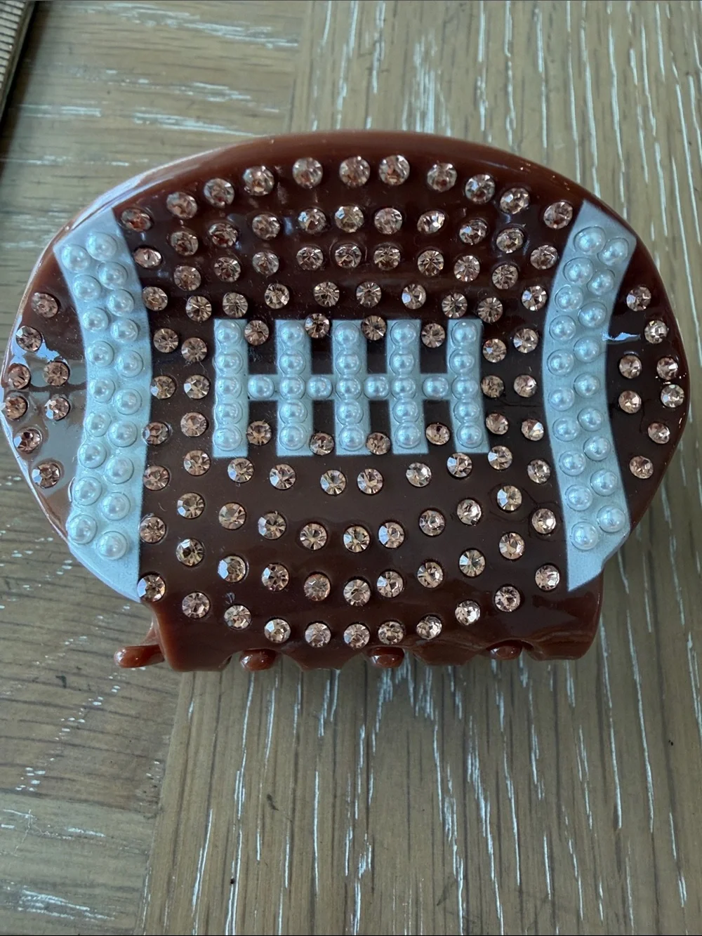 Piper K Rhinestone Football Hair Clip TELETIES Game Day Hair Ties Tennessee VOLS